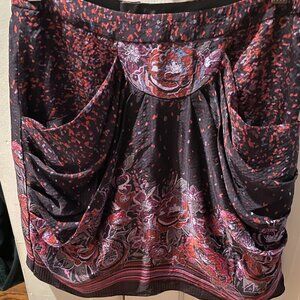 Deep Plum Anna Sui x Anthropologie Silk Skirt (Size 0)
